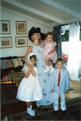 Tamara and her three kids, 1996. 