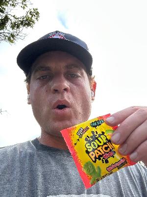 This run is sponsored by Sour Patch Kids Watermelon gummies