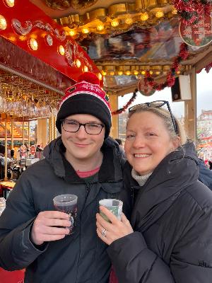 My mom and I in France, December 2025 - celebrating her health