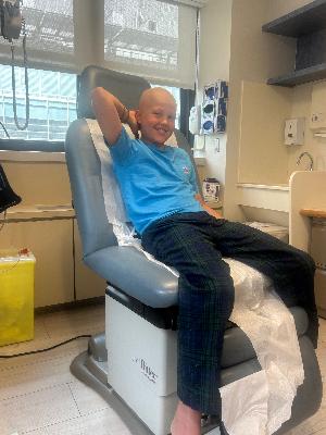The day Hamish was cancer free thanks to Dr Ortiz's research and determination