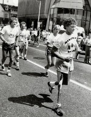 Terry Fox running in July, 1980. Toronto Star Archives.
